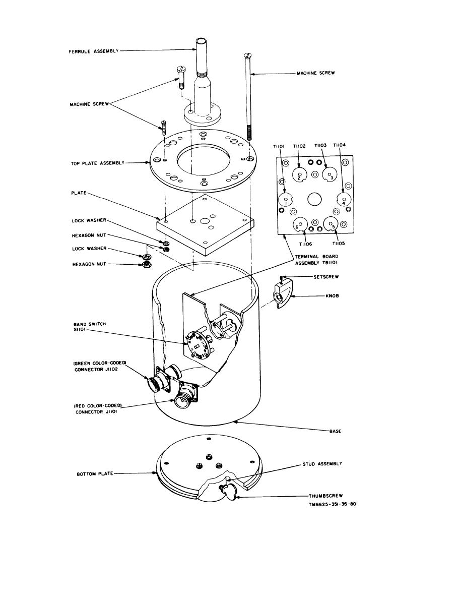 Figure 81. Coupler, Antenna CU-890/URM-85 for vertical antenna, parts ...